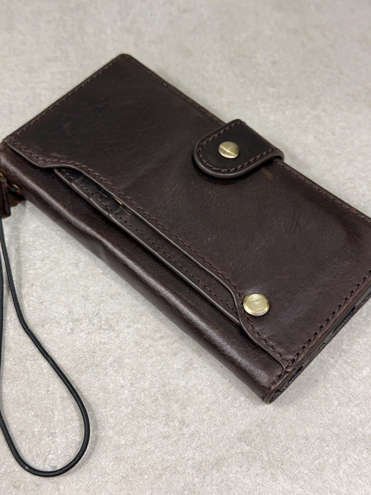 Genuine Leather Wallet Case: Vintage Book Style, Card Slots Motorola