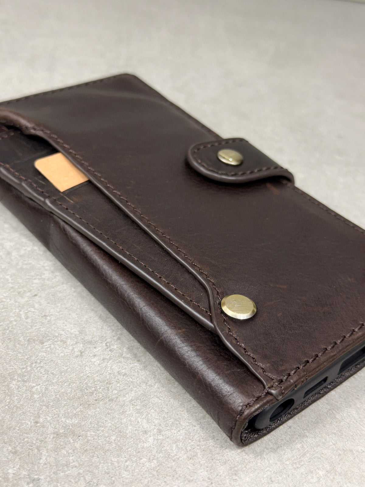 Handmade Leather Galaxy Z Fold Wallet Cover: Embossed Art Design
