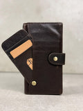 Handmade Leather Galaxy Z Fold Wallet Cover: Embossed Art Design
