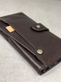 Genuine Leather fo OnePlus 15 12 12R Case Wallet Handmade Wireless Luxury oiled Ar
