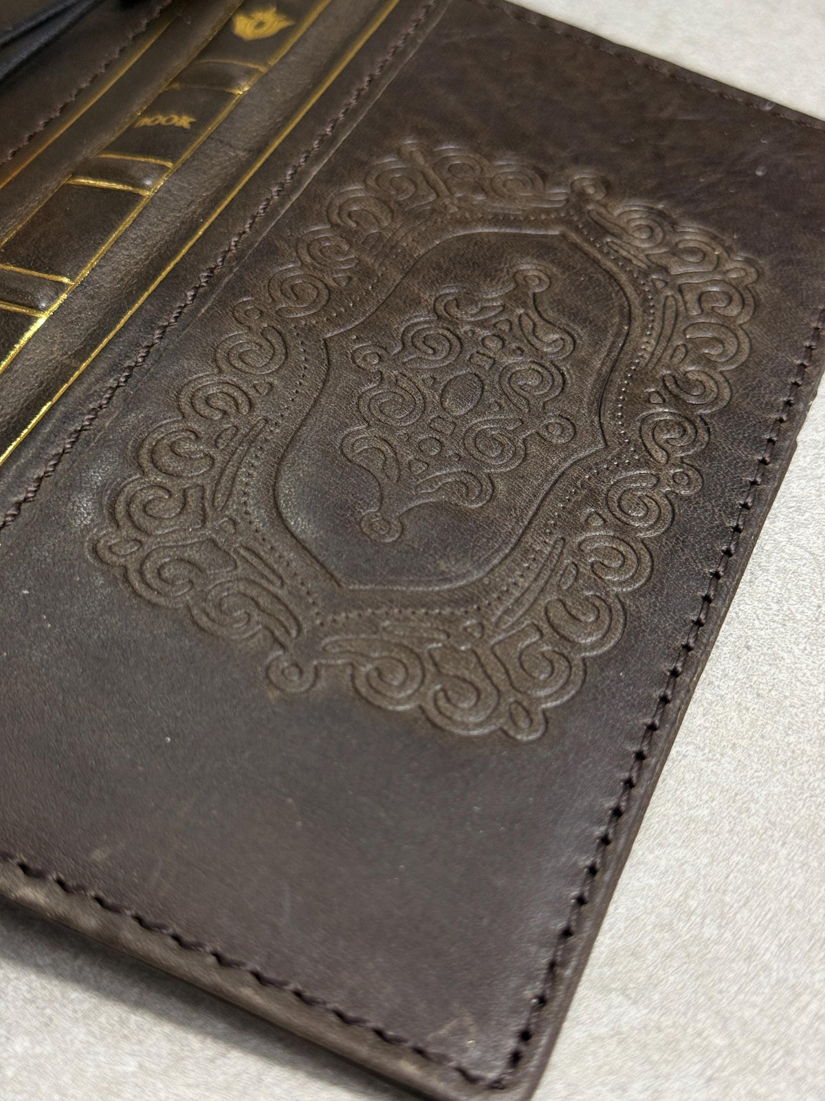 Handmade Leather Wallet Case: Floral Book Design for Galaxy S26/S22/S23/S24/S25