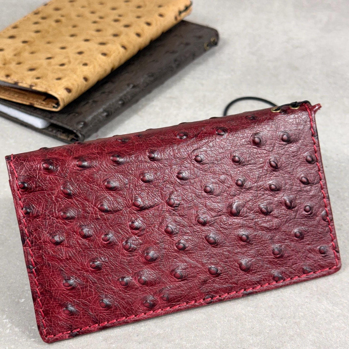 Genuine Leather iPhone Case: Ostrich Pattern, Vintage Book Style, Handcrafted Protection