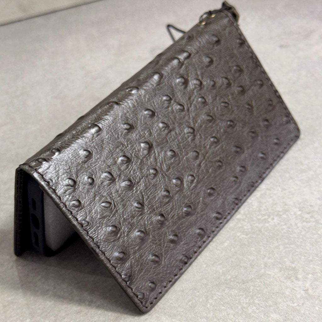 Handmade Ostrich Leather iPhone Case: Vintage Book Style 17