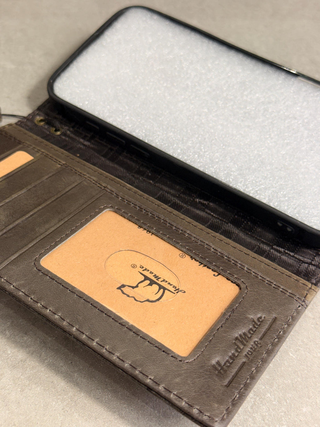 Handmade Leather Wallet Case: Samsung Galaxy, Card Slots, Book Design