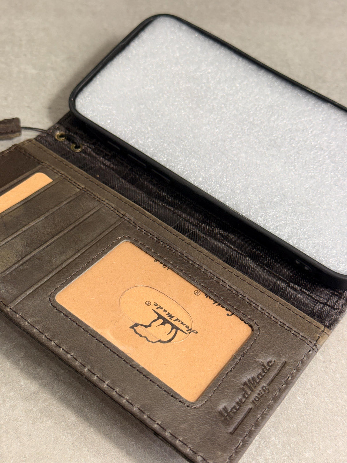 Handmade Leather Wallet Case: Samsung Galaxy, Card Slots, Book Design