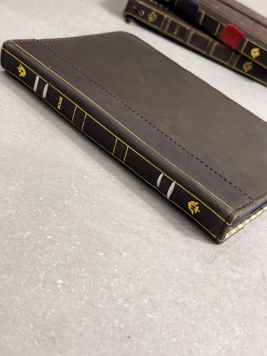 Handmade Leather Samsung tab A9+ A11+ Cover, Book Style Case with Pen Holder