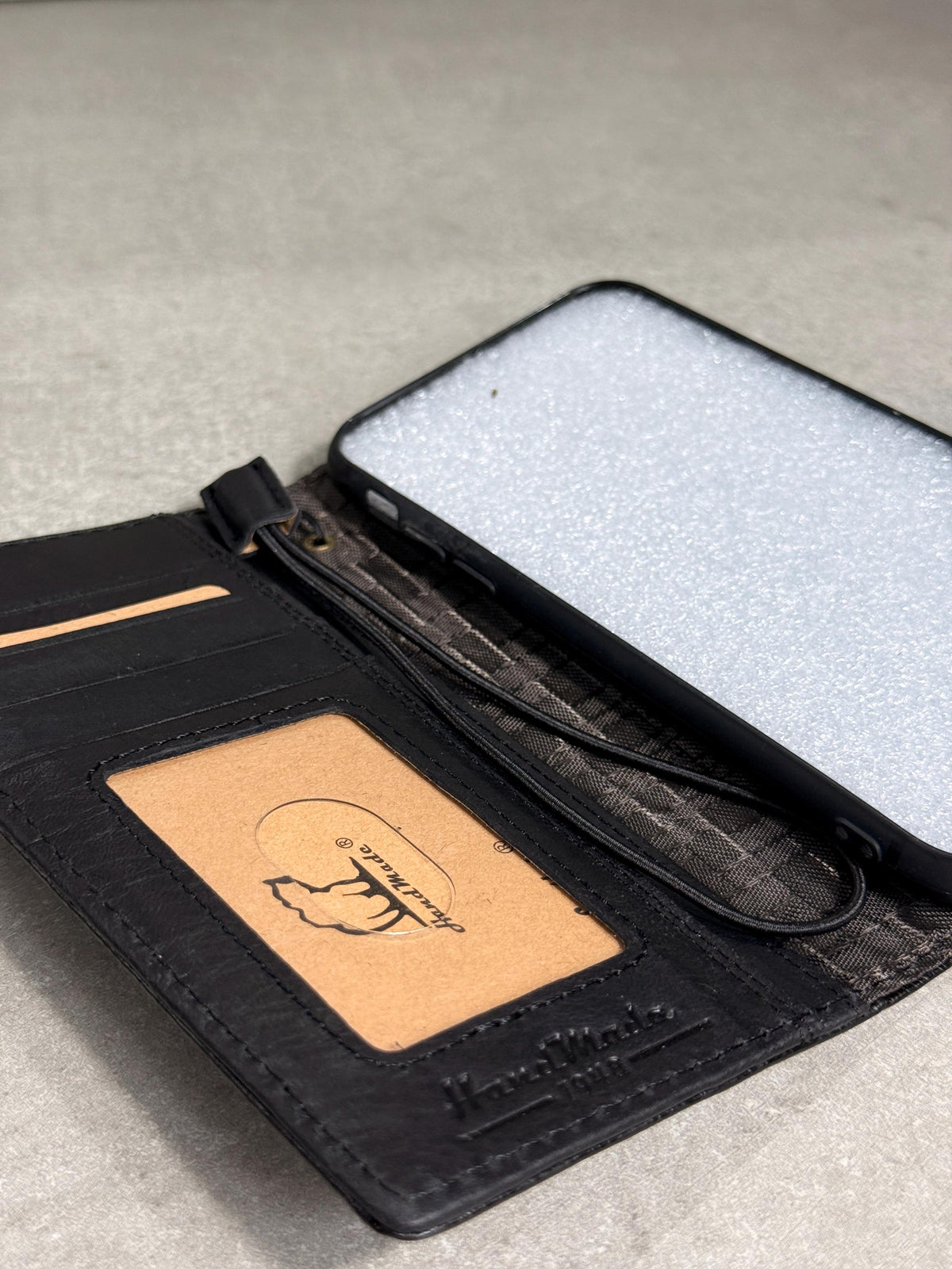 Genuine Leather iPhone Case: Ostrich Pattern, Vintage Book Style, Handcrafted Protection