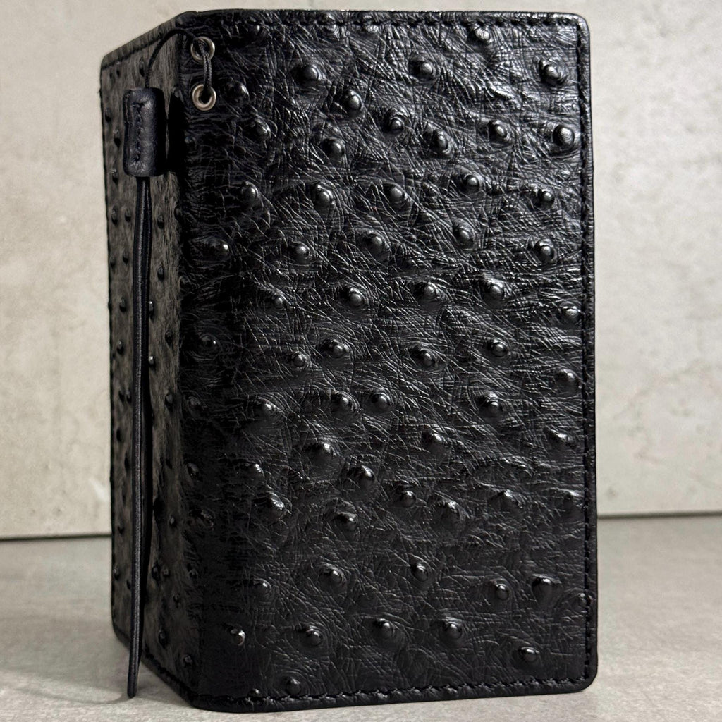 Genuine Leather iPhone Case: Ostrich Pattern, Vintage Book Style, Handcrafted Protection
