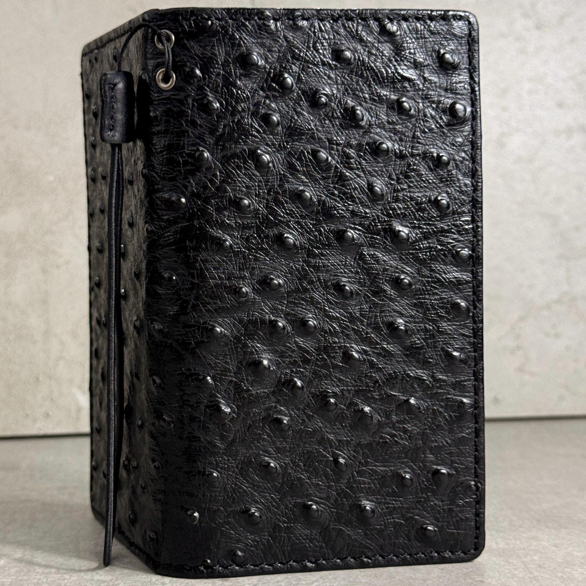 Genuine Leather iPhone Case: Ostrich Pattern, Vintage Book Style, Handcrafted Protection