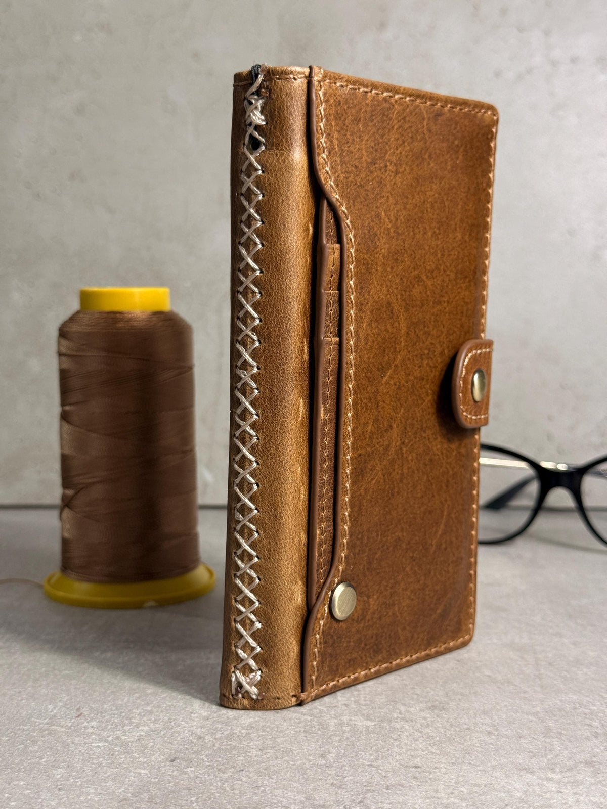 Handmade Leather Wallet Case: Galaxy S21 S22 S23 S24 S25 Ultra, Card Slots