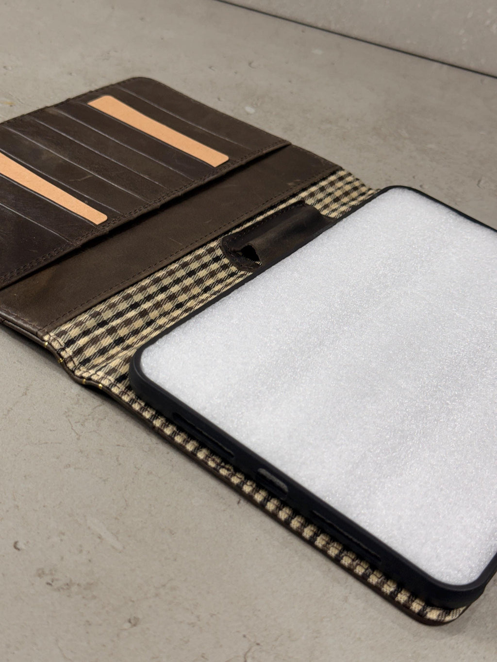 Handmade Leather iPad Cover, Book Style Case with Pen Holder