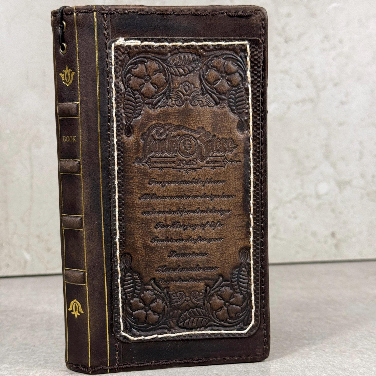 Genuine Leather fo OnePlus 15 12 12R Case Wallet Handmade Wireless Luxury oiled Ar