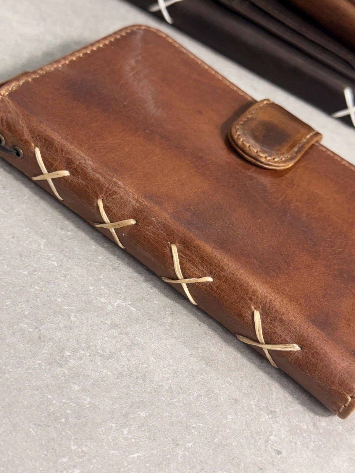 Handmade Leather Wallet Case: Galaxy S21 S22 S23 S24 S25 Ultra, Card Slots