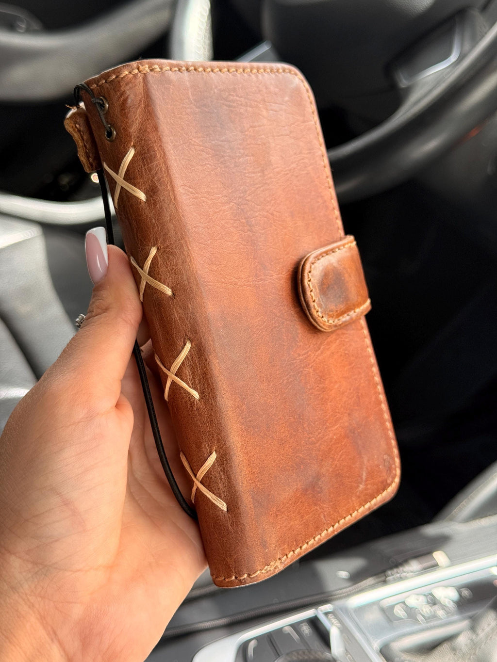Vintage Leather Wallet Case for iPhone: Book Style, Card Slots