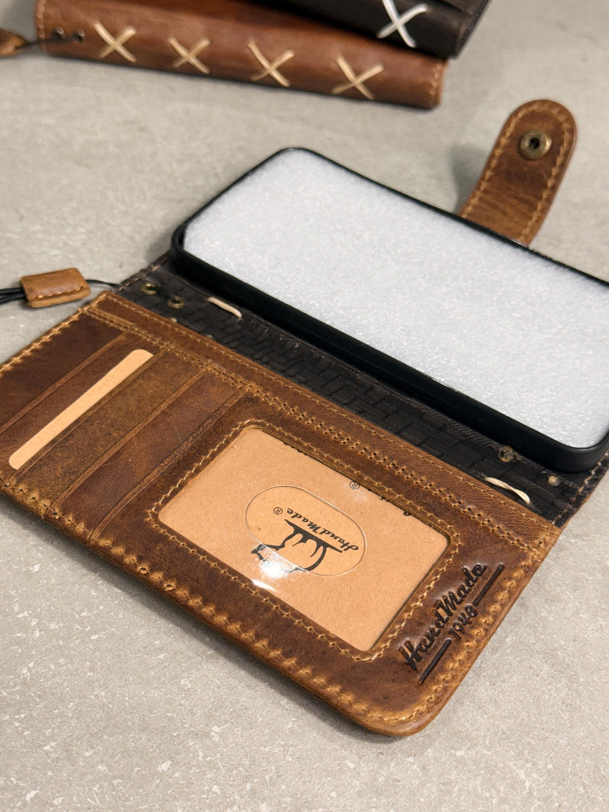 Handmade Leather Wallet Case: Galaxy S21 S22 S23 S24 S25 S26 Ultra, Card Slots
