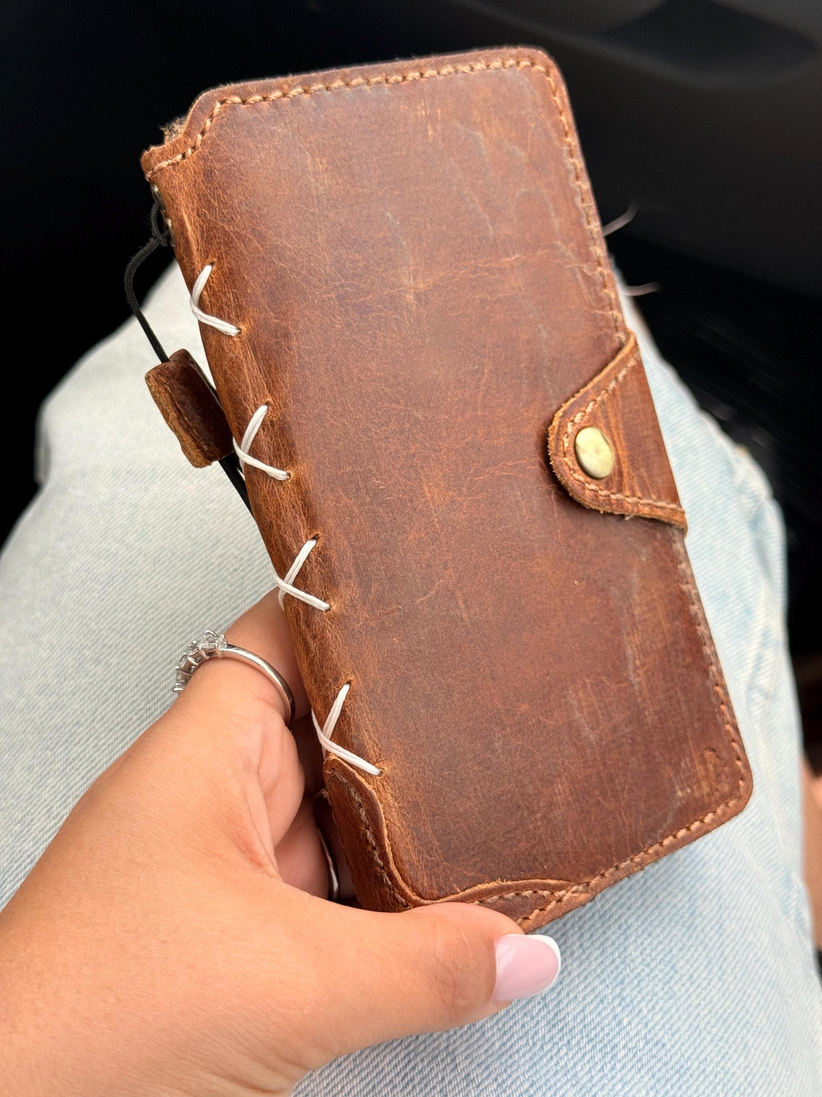 Vintage Leather Wallet Case for iPhone: Book Style, Card Slots