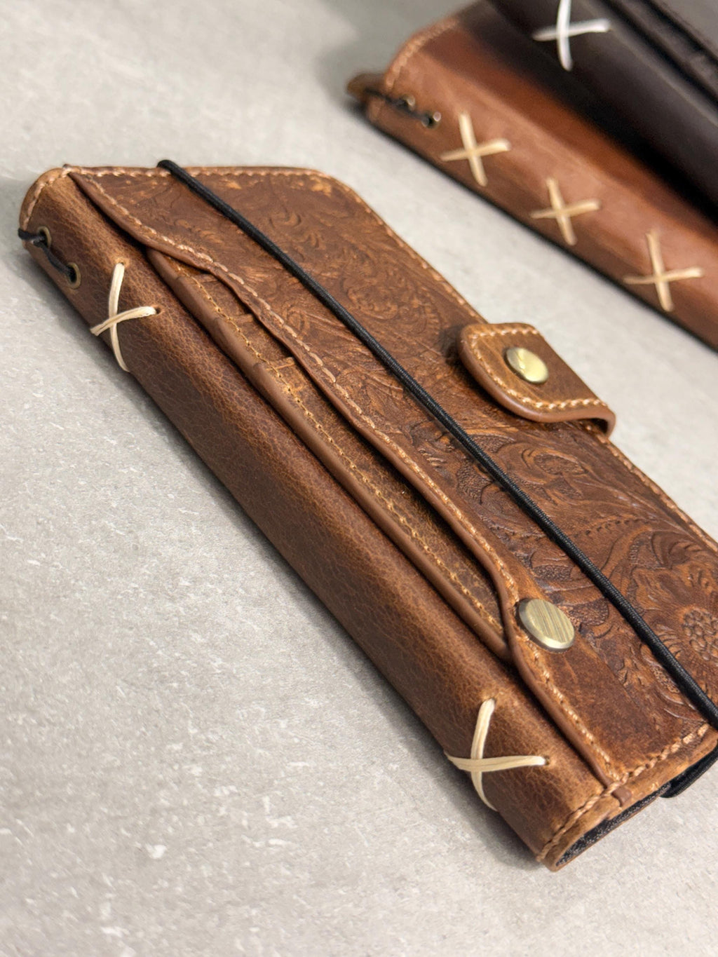 Handmade Leather Wallet Case for Google Pixel: Retro Card Holder with Zipper