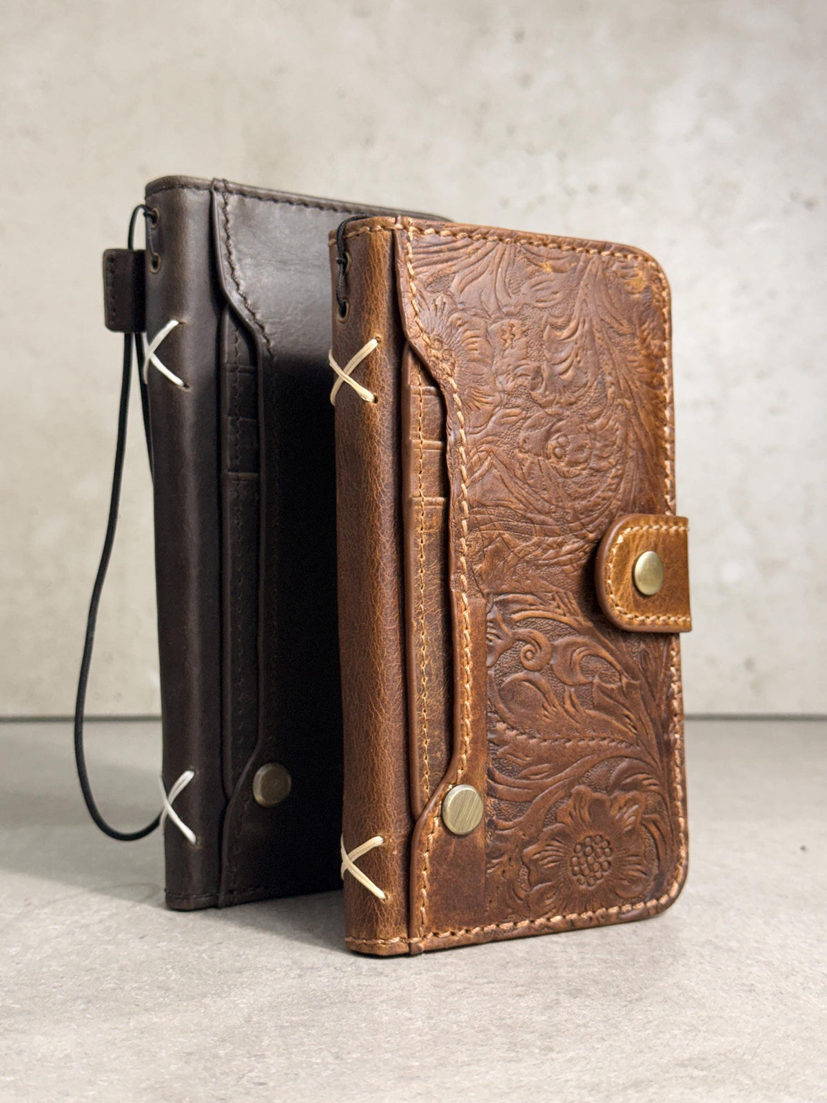 Handmade Leather Wallet Case for Google Pixel: Retro Card Holder with Zipper