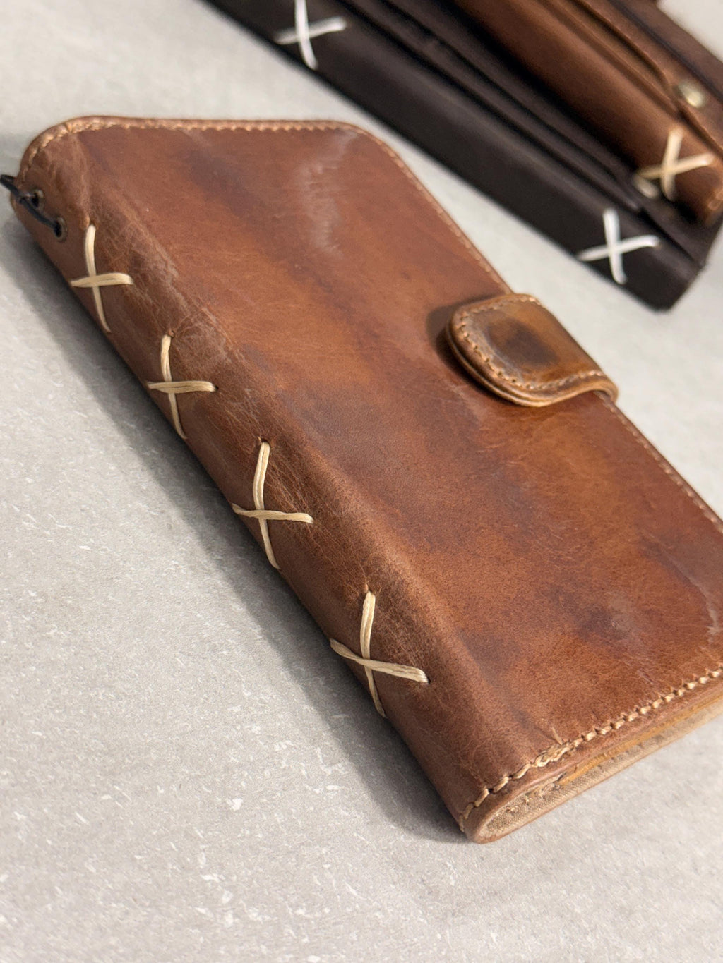 Embossed Leather Wallet Case for Google Pixel: Vintage Art Design