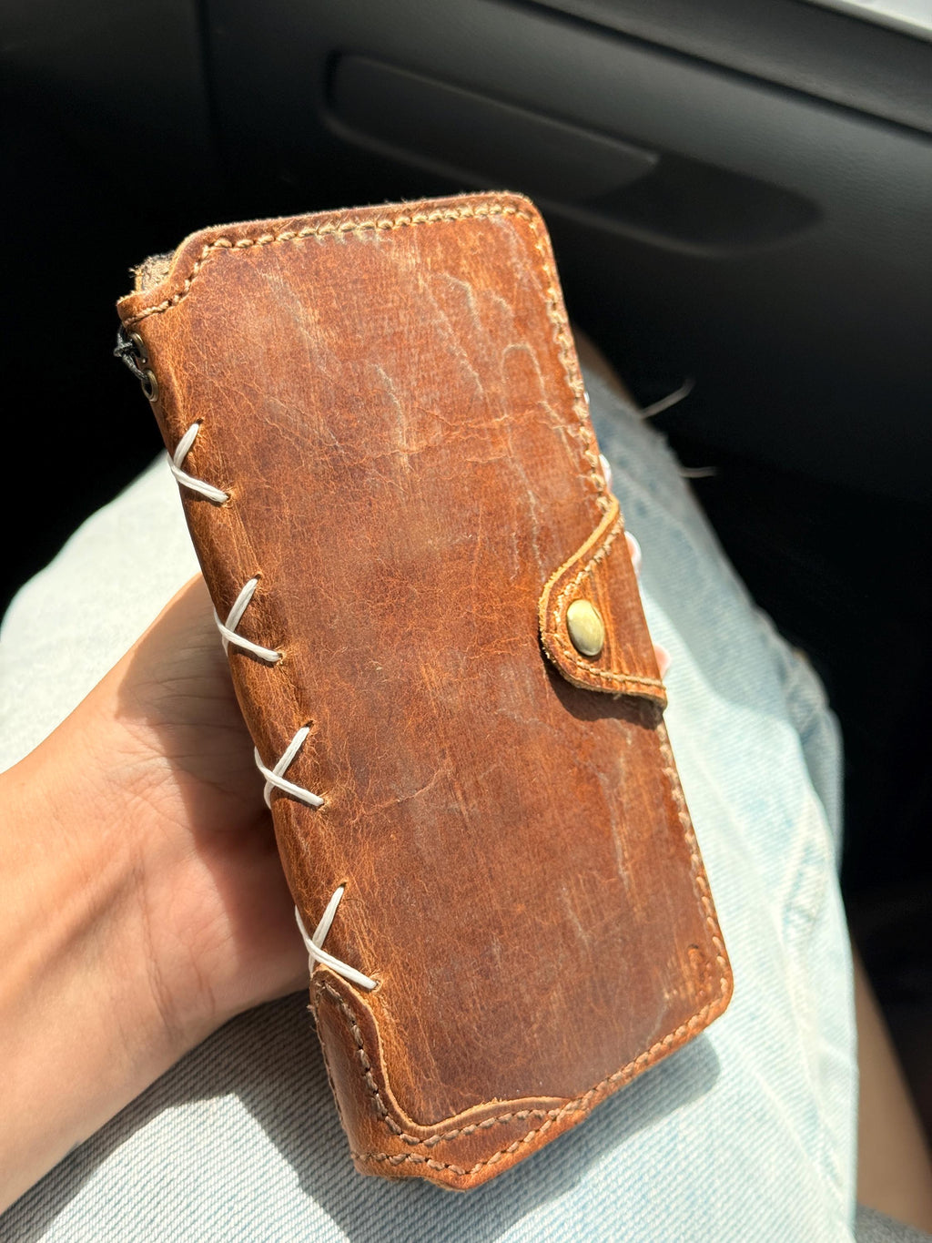 Handmade Leather Wallet Case for Google Pixel: Retro Card Holder with Zipper