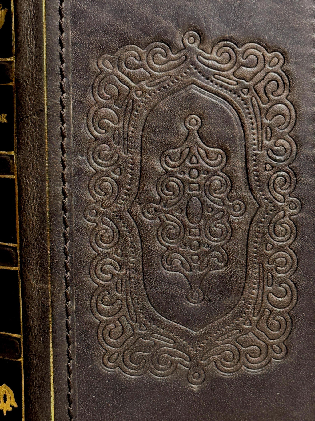 Embossed Leather iPhone Wallet : Vintage Book Style - iPhone 8 to 17 Pro Max