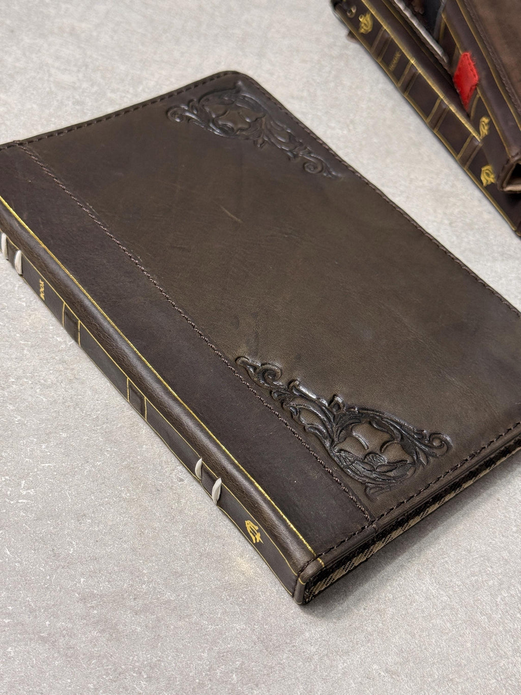 Handmade Leather Samsung tab A9+ A11+ Cover, Book Style Case with Pen Holder