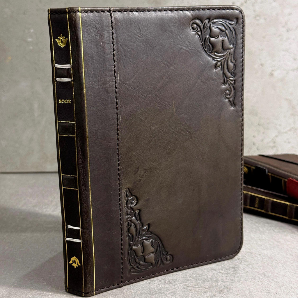 Handmade Leather Samsung tab A9+ A11+ Cover, Book Style Case with Pen Holder