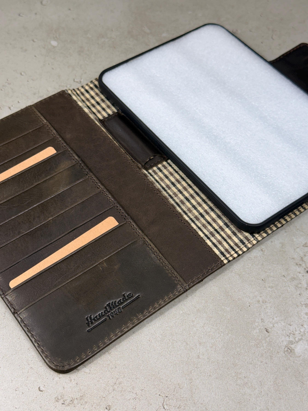 Handmade Leather Samsung tab A9+ A11+ Cover, Book Style Case with Pen Holder