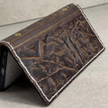Handmade Leather Book Wallet Case for iPhone: Vintage Style Card Slots