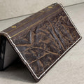 Handmade Leather Book Wallet Case for iPhone: Vintage Style Card Slots