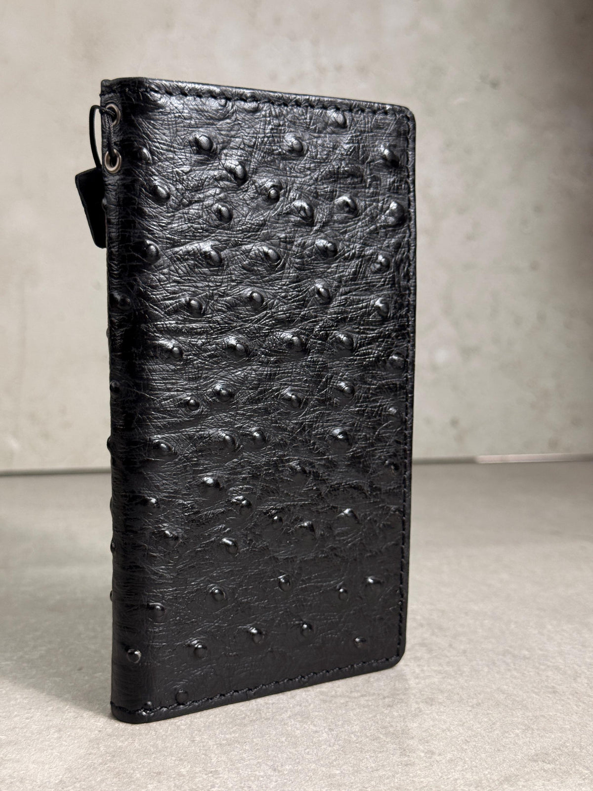 Genuine Leather iPhone Case: Ostrich Pattern, Vintage Book Style, Handcrafted Protection