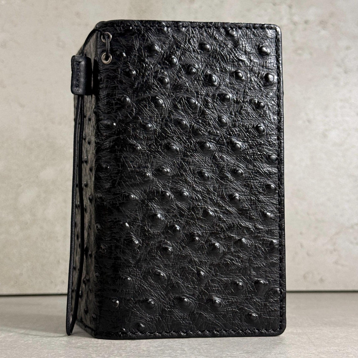 Genuine Leather iPhone Case: Ostrich Pattern, Vintage Book Style, Handcrafted Protection