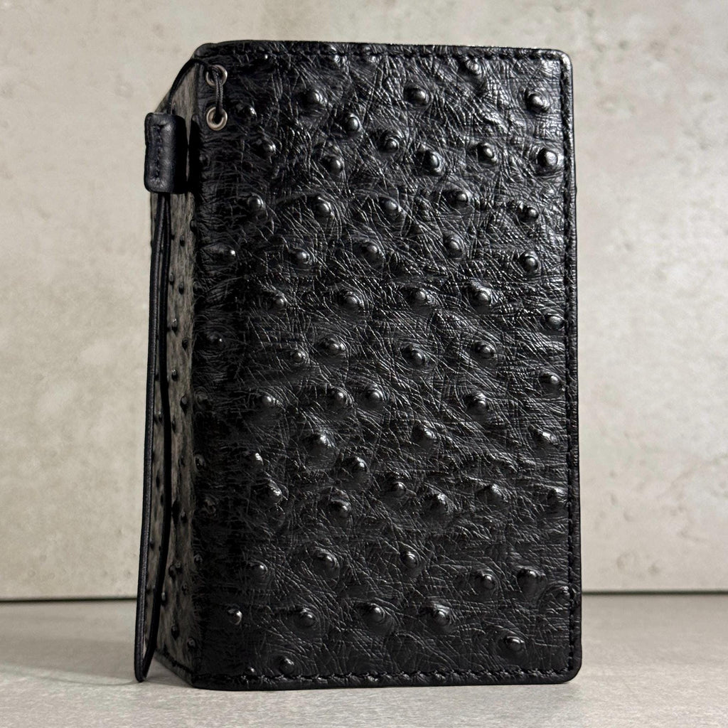 Genuine Leather iPhone Case: Ostrich Pattern, Vintage Book Style, Handcrafted Protection