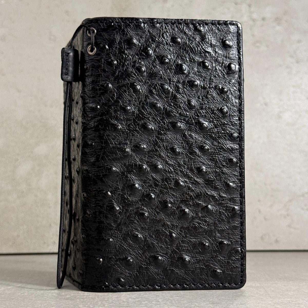 Genuine Leather iPhone Case: Ostrich Pattern, Vintage Book Style, Handcrafted Protection