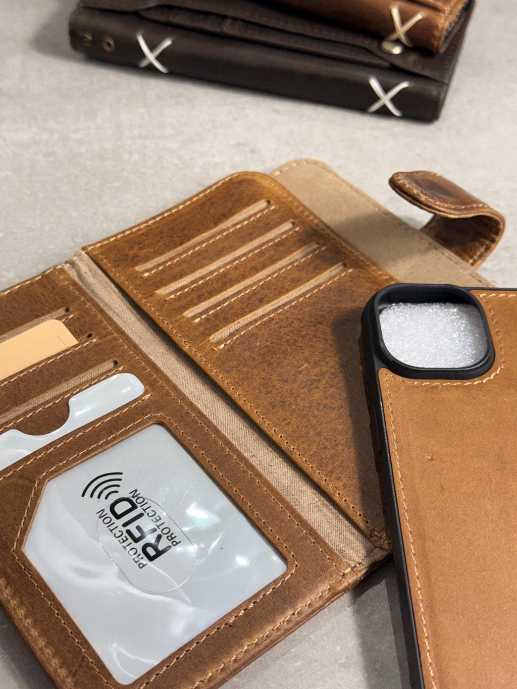 Handmade Leather Wallet Case: Galaxy S21 S22 S23 S24 S25 Ultra, Card Slots