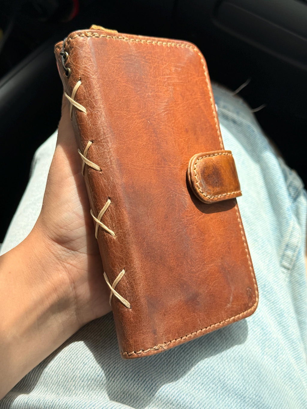 Genuine Leather fo OnePlus Open Case Wallet Handmade Wireless Luxury oiled Ar