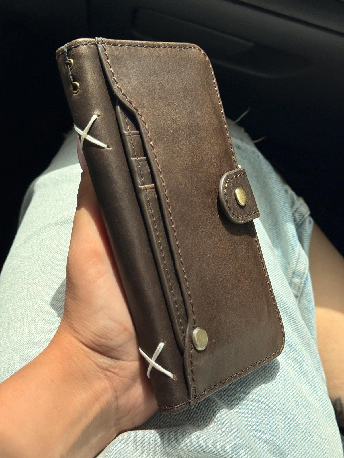 Handmade Leather Wallet Case: Galaxy S21 S22 S23 S24 S25 S26 Ultra, Card Slots