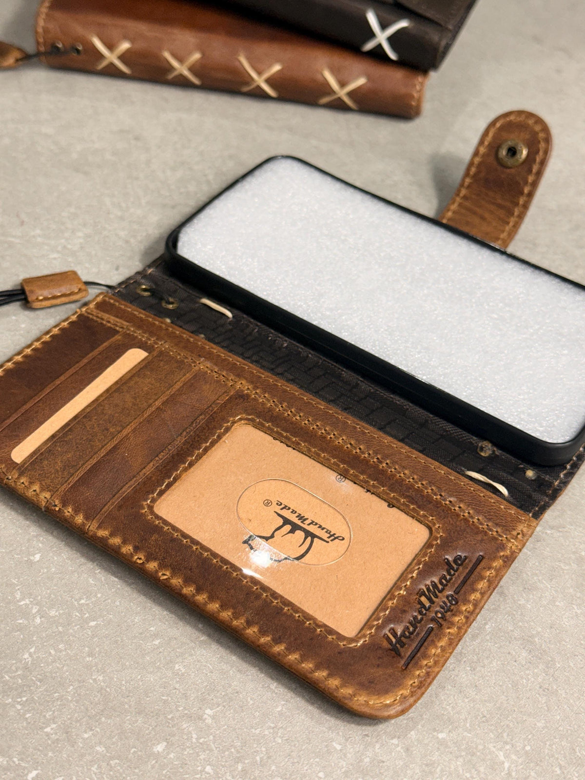 Handmade Leather Wallet Case: Galaxy S21 S22 S23 S24 S25 S26 Ultra, Card Slots