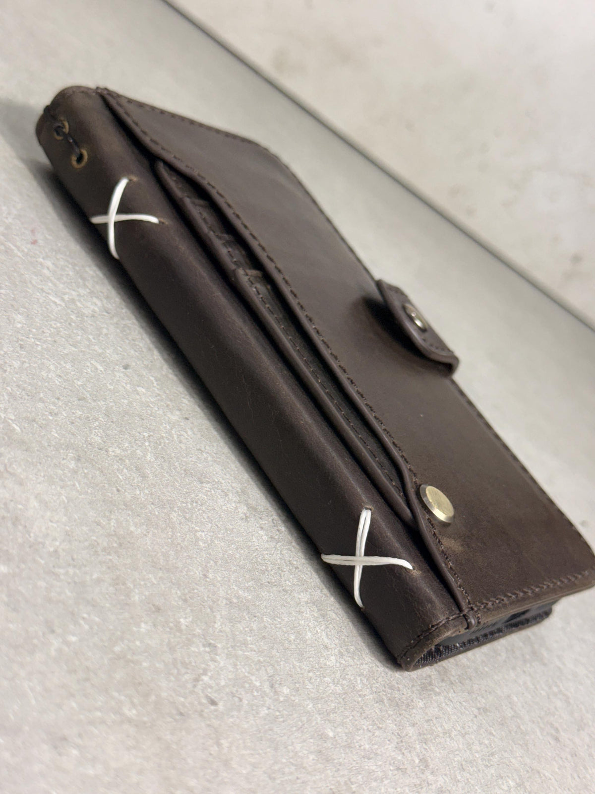 Vintage Leather Wallet Case for iPhone: Book Style, Card Slots