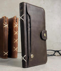 Vintage Leather Wallet Case for iPhone: Book Style, Card Slots