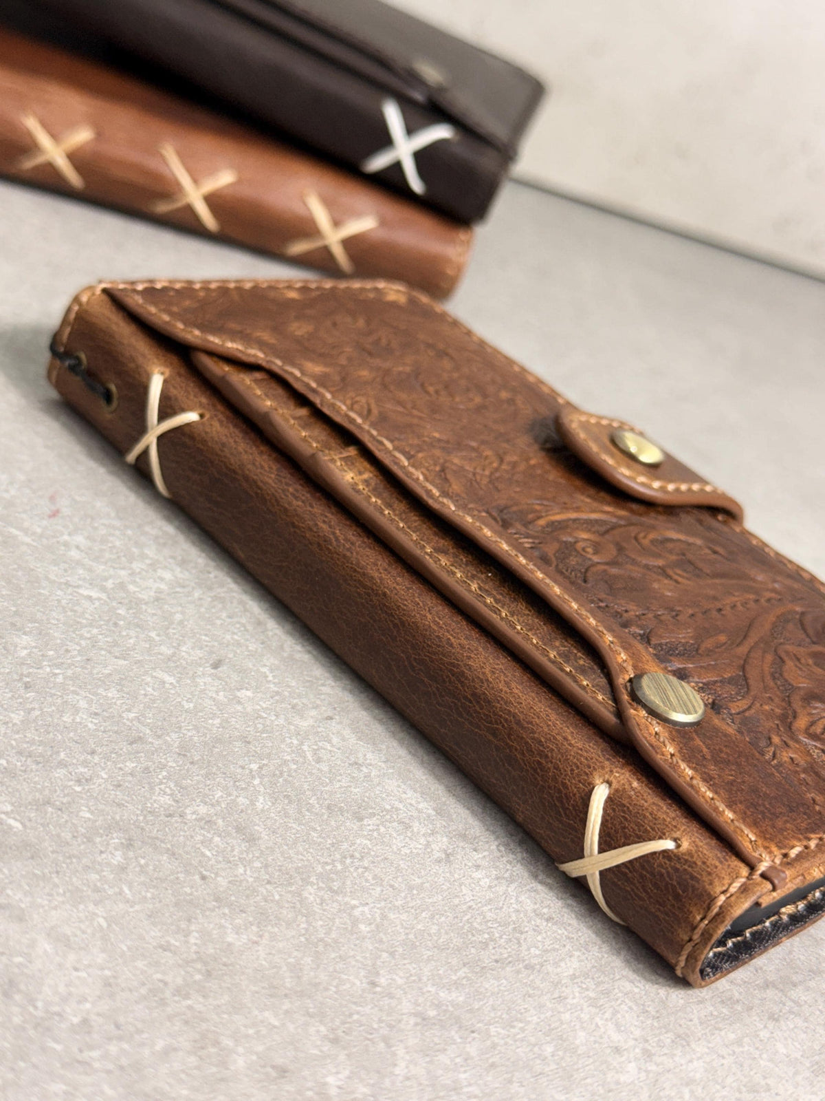 Vintage Leather Wallet Case for iPhone: Book Style, Card Slots