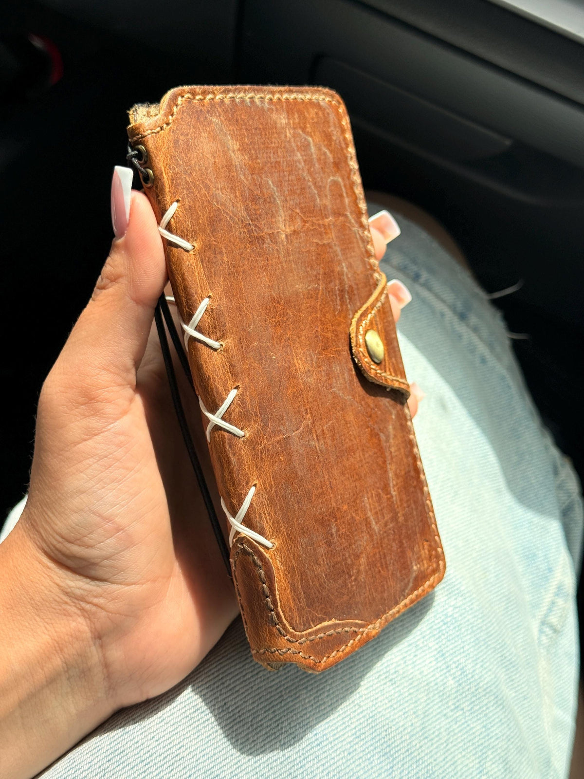 Vintage Leather Wallet Case for iPhone: Book Style, Card Slots