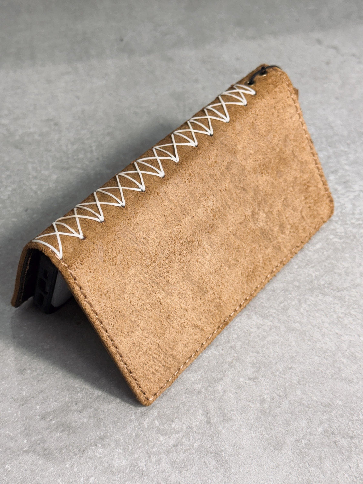 Genuine Leather Wallet Case: Vintage Book Style, Card Slots Motorola