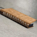 Genuine Leather Wallet Case: Vintage Book Style, Card Slots Motorola