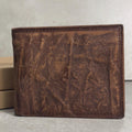 Leather wallet card slots  bill compartments thin design Hand-Stitched  Davidov art