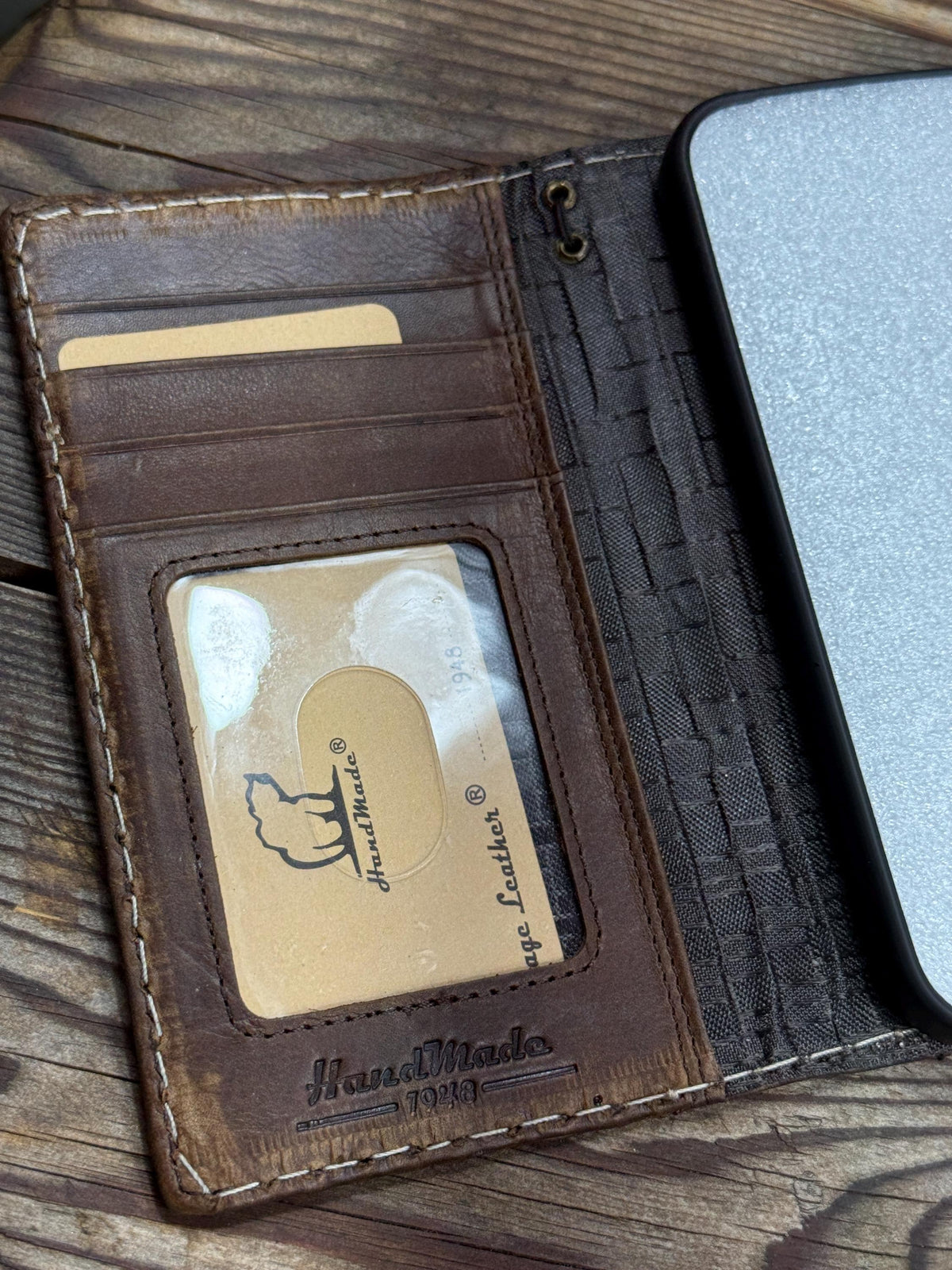 Handmade Leather Wallet Case for Galaxy Z Fold 2/3/4/5/6/7 - Art Design