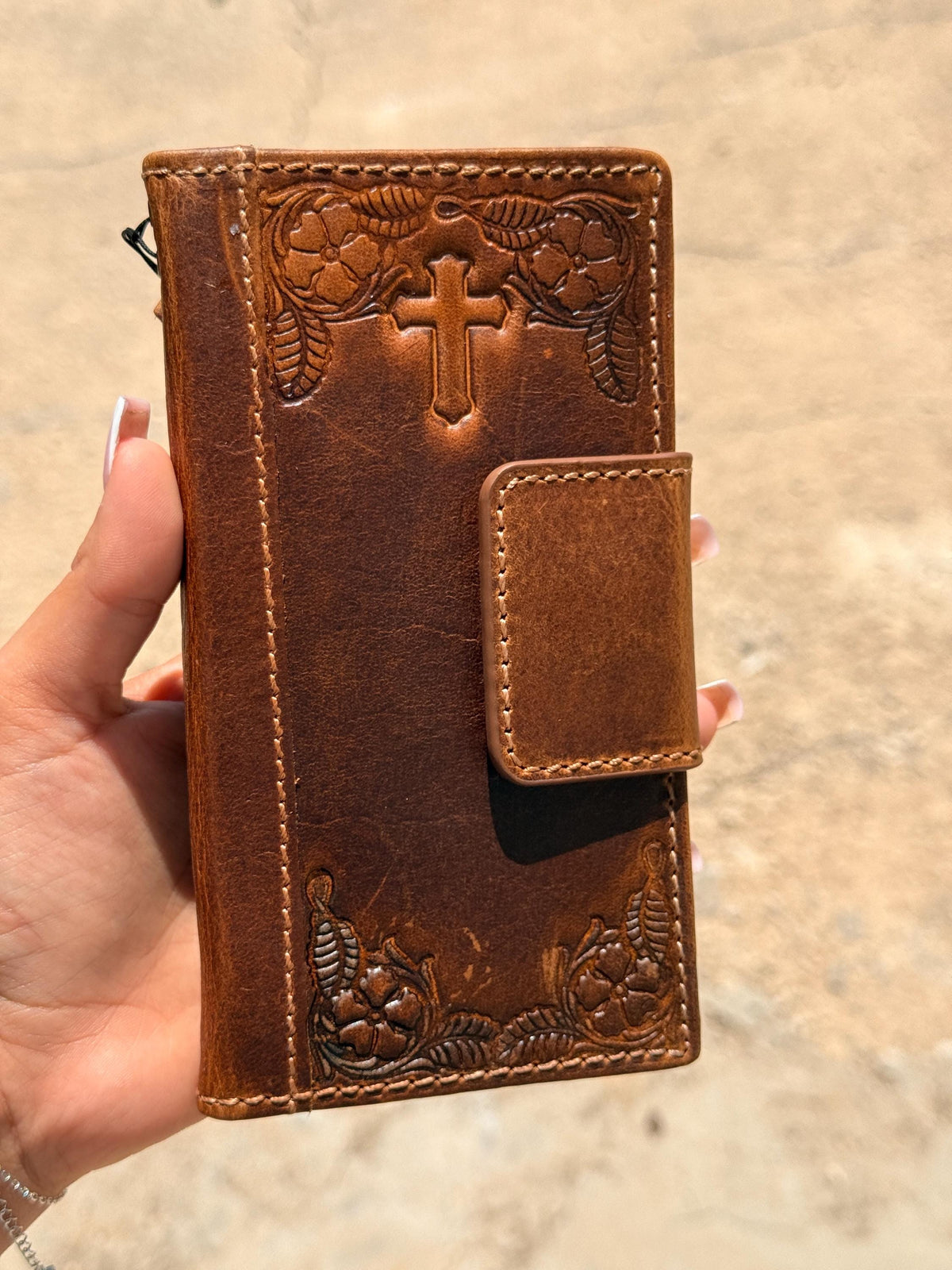 Embossed Leather Wallet Case for Google Pixel: Vintage Art Design