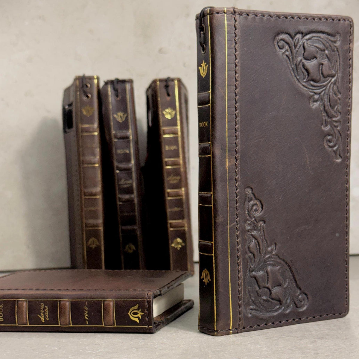 Leather Phone Case & Journal Set – Vintage Book Style
