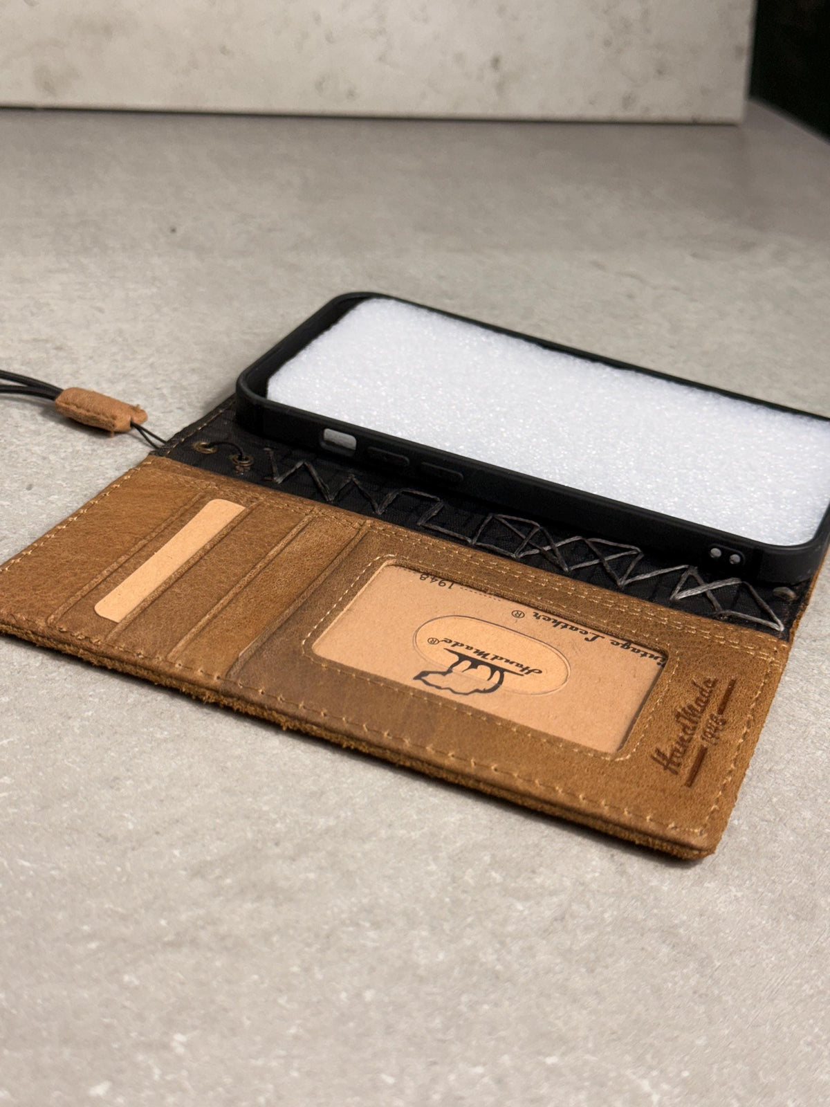 Vintage Leather Wallet Case for iPhone: Book Style, Card Slots