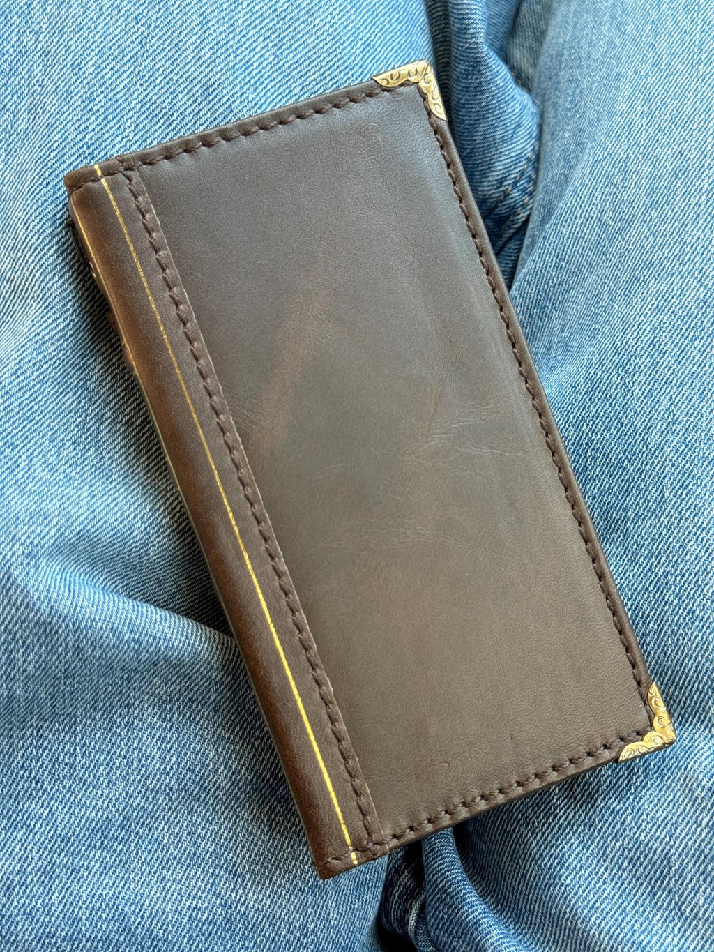Embossed Leather iPhone Wallet : Vintage Book Style - iPhone 8 to 17 Pro Max